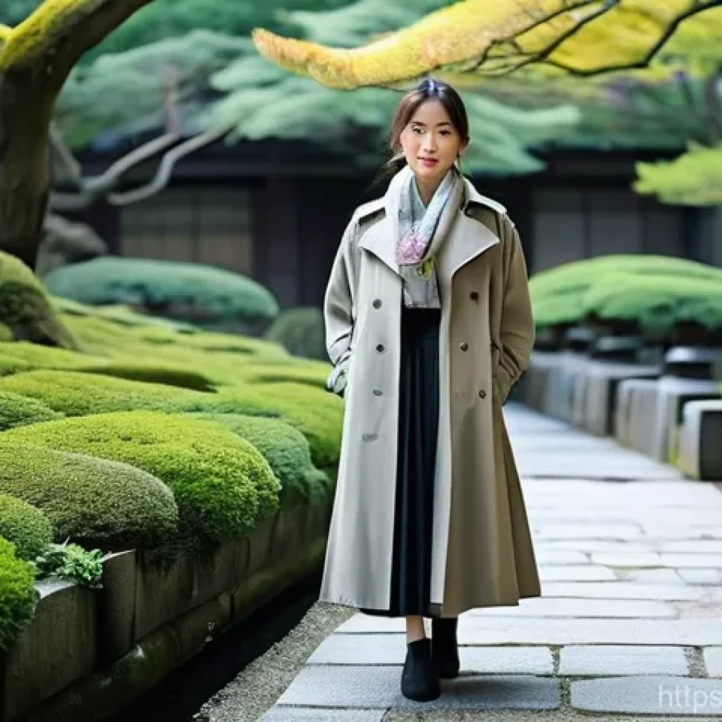 동양 문학사 탐구 - **Japanese Serenity and Modernity:**
A young woman in her early twenties, dressed in a chic yet ...