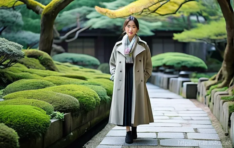 동양 문학사 탐구 - **Japanese Serenity and Modernity:**
A young woman in her early twenties, dressed in a chic yet ...