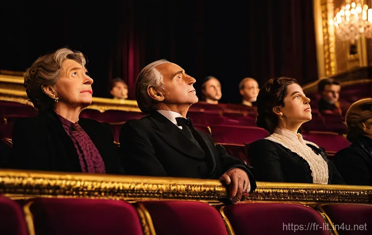 비극과 희극의 차이 - **Prompt:** A visually rich scene depicting the timelessness of theatre. In the foreground, a divers...