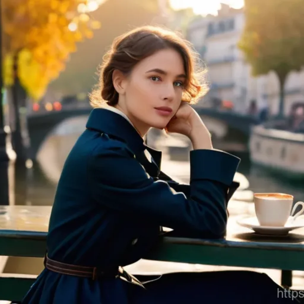 현대시 창작 기법 - **Prompt 1: Parisian Cafe Epiphany**
    "A young woman, elegantly dressed in a stylish yet modest P...